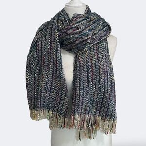 Multicolor Colorful Soft Knit Scarf Thick  Warm Snow Warm Bohemian Artsy Chunky